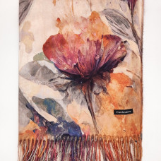 Луксозен кашмирен шал с цвете-Пейзаж Луксозен кашмирен шал с цвете-Пейзаж