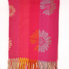 Цикламен кашмирен шал с цветя и ресни Цикламен кашмирен шал с цветя и ресни