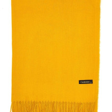 Дамски шал кашмир в жълт цвят горчица-едноцветен Дамски шал кашмир в жълт цвят горчица-едноцветен