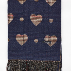 Кашмирен шал със сърца тъмно син