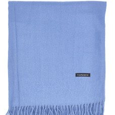 Кашмирен шал в синьо цвят с ресни – дамски модел