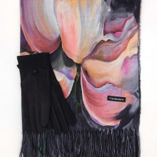 Топъл кашмирен шал и ръкавици в черно-Подаръчен комплект за жена Топъл кашмирен шал и ръкавици в черно-Подаръчен комплект за жена