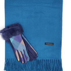 Шал и ръкавици в петролно синьо – Стилен зимен подарък за жена Шал и ръкавици в петролно синьо – Стилен зимен подарък за жена