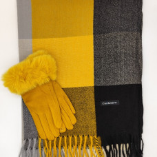 Стилен подарък за жена – кашмирен шал и ръкавици с естествен косъм Стилен подарък за жена – кашмирен шал и ръкавици с естествен косъм