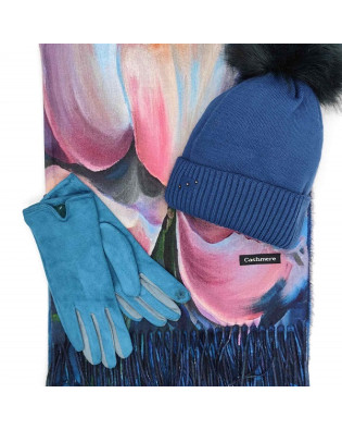 Уникален зимен комплект от 3 части-Шал, шапка и ръкавици Уникален зимен комплект от 3 части-Шал, шапка и ръкавици