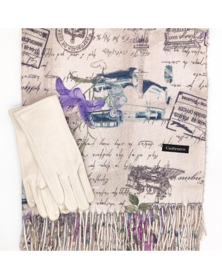 Елегантен шал и ръкавици-Зимен комплект за жена Елегантен шал и ръкавици-Зимен комплект за жена