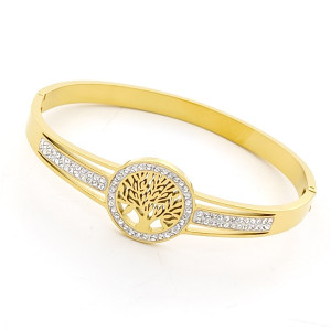 Луксозна дамска гривна от медицинска стомана Дървото на живота Луксозна дамска гривна от медицинска стомана Дървото на живота