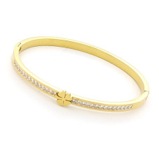 Стилна дамска гривна от медицинска стомана с детелина