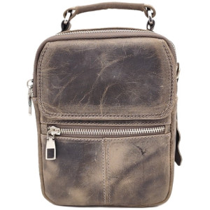 Мъжка чанта естествена кожа с винтидж ефект и къса дръжка