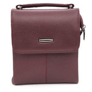 Мъжка чанта през рамо от естествена кожа бордо