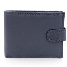 Мъжки портфейл  от естествена кожа тъмно син марков