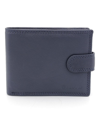 Мъжки портфейл от естествена кожа тъмно син марков Мъжки портфейл от естествена кожа тъмно син марков