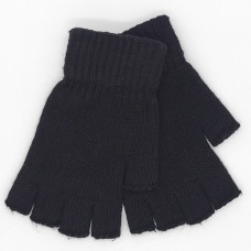 Зимни ръкавици плетени без пръсти черни