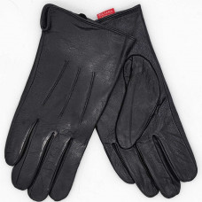 Мъжки кожени ръкавици от естествена кожа в черно– стилен модел, произведен в България