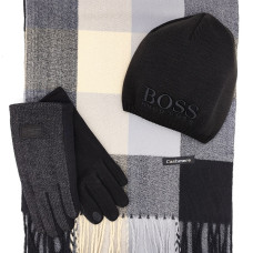 Мъжки комплект шал каре, шапка и елегантни ръкавици Мъжки комплект шал каре, шапка и елегантни ръкавици