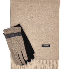 Кашмирен мъжки шал и луксозни ръкавици-Зимен комплект