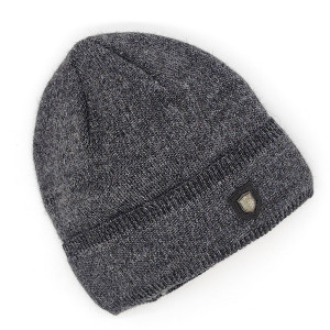 Зимна шапка в тъмно сиво с подгъв-Мъжка