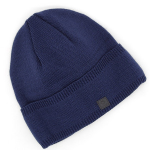 Мъжка зимна шапка в тъмно синьо с подгъв