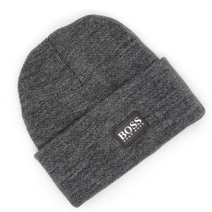 Мъжка зимна шапка с подгъв тъмносива, маркова