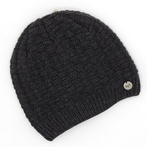 Мъжка зимна шапка в тъмносив цвят – плътна и мека плетка
