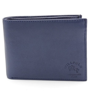Марков мъжки портфейл от естествена кожа в син цвят Will Polo с много отделения Марков мъжки портфейл от естествена кожа в син цвят Will Polo с много отделения