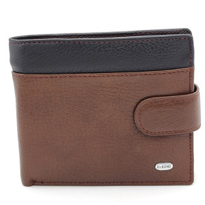 Мъжки портфейл от естествена кожа кафяв с черна лента -Dr.Bond