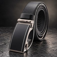 Мъжки колан от естествена кожа черен автоматичен BOSSKAN Мъжки колан от естествена кожа черен автоматичен BOSSKAN