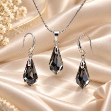 Комплект Сваровски колие и висящи обеци-Silver Night Комплект Сваровски колие и висящи обеци-Silver Night