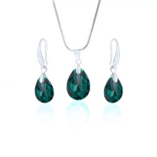 Комплект бижута Emerald Shimmer – колие и обеци със зелени камъни Комплект бижута Emerald Shimmer – колие и обеци със зелени камъни