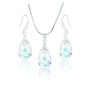 Колие и обеци с кристали Swarovski Drop AB Колие и обеци с кристали Swarovski Drop AB