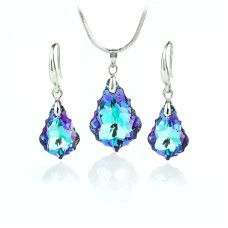 Бижута SWAROVSKI CRYSTAL комплект колие и обеци Baroque-Vitral Light