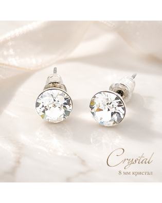Обеци Swarovski Crystal 8 мм – медицинска стомана Обеци Swarovski Crystal 8 мм – медицинска стомана