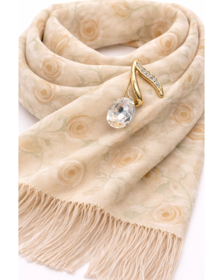 Шал и брошка нота-Дамски подаръчен комплект