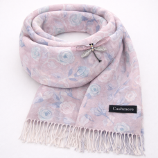 Дамски кашмирен шал и брошка водно конче-Луксозен комплект Дамски кашмирен шал и брошка водно конче-Луксозен комплект