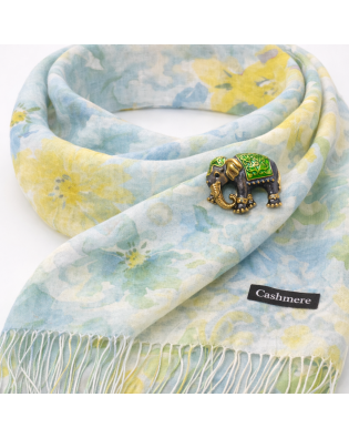 Елегантен дамски шал и брошка слонче-Подаръчен комплект