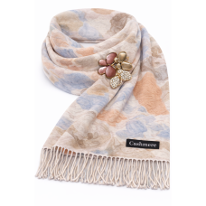 Луксозен шал и брошка пеперуди в бежово-Подаръчен комплект за жена Луксозен шал и брошка пеперуди в бежово-Подаръчен комплект за жена