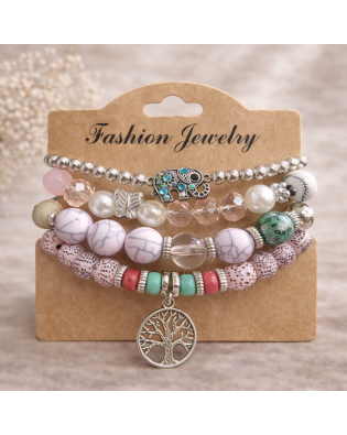 Дамска гривна с цветни мъниста и дърво на живота