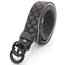 Широк дамски колан от естествена кожа черен с черна метална катарама