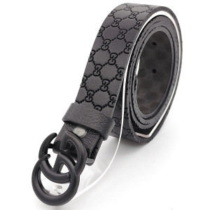 Широк дамски колан от естествена кожа черен с черна метална катарама