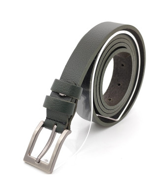 Дамски колан от естествена кожа тъмно зелен