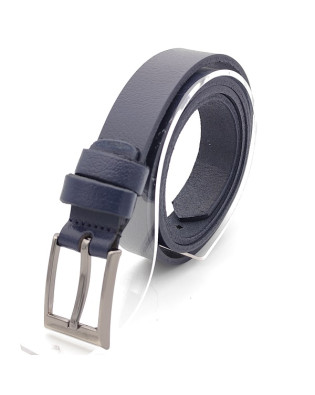 Дамски колан от естествена кожа тъмно син с квадратна катарама