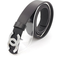 Дамски колан от естествена кожа със сребриста катарама тесен