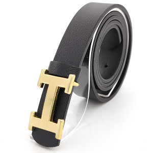 Дамски колан от естествена кожа Hermes – черен със златиста катарама Дамски колан от естествена кожа Hermes – черен със златиста катарама