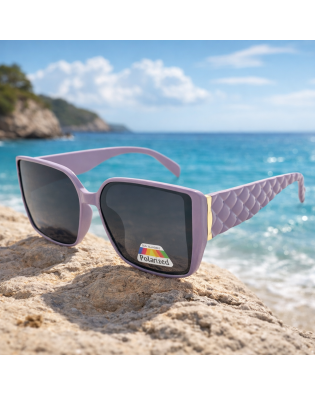 Дамски слънчеви очила квадратни – лилави поляризирани очила с UV защита