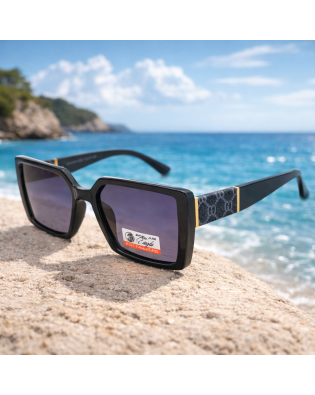 Дамски слънчеви очила квадратни Milano – черни поляризирани очила с UV защита