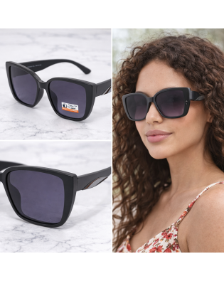 Дамски слънчеви очила котешко око – черни поляризирани очила с UV защита