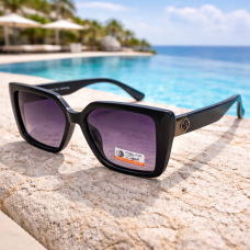 Дамски слънчеви очила квадратни Bella – черни поляризирани очила с UV защита