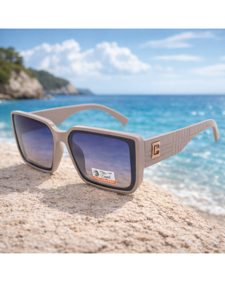 Дамски слънчеви очила квадратни Sofia – бежови поляризирани очила с UV защита