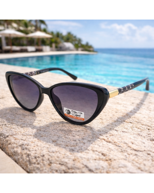 Дамски слънчеви очила котешко око Paris – черни поляризирани очила с UV защита