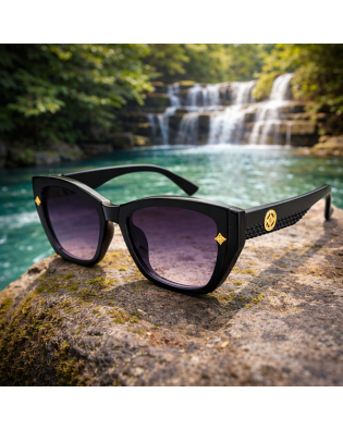 Дамски слънчеви очила котешко око Black Gold Nature – черни с цветни стъкла и UV защита Дамски слънчеви очила котешко око Black Gold Nature – черни с цветни стъкла и UV защита